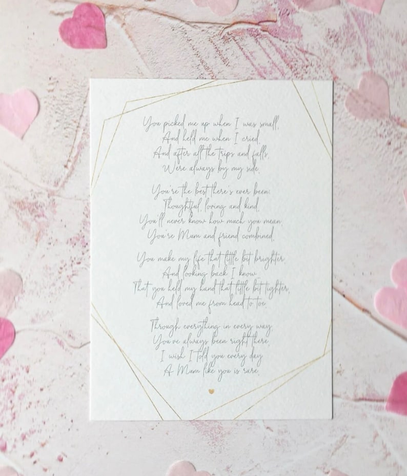 Poem for Mum DOWNLOAD; Mother's Day Poem; Mum Birthday Card/Gift; Gift for Mum/Mom DOWNLOAD & PRINT 5x7", Copyright Clare Designs image 1