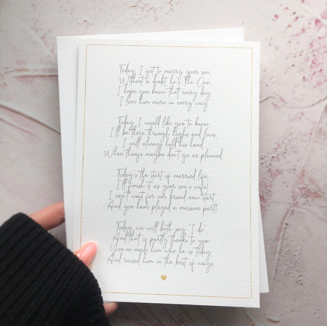 Mother in Law Wedding Gift, Parents In Law, Groom, Bride, Wedding Day, I will marry your son, daughter, In Law Poem, Copyright Clare Designs