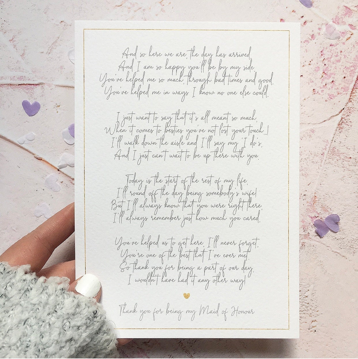 Thank you for being my Maid of Honour Poem DOWNLOAD & PRINT, Wedding Morning Poem/Gift for Maid of Honour, Honor, Copyright Clare Designs
