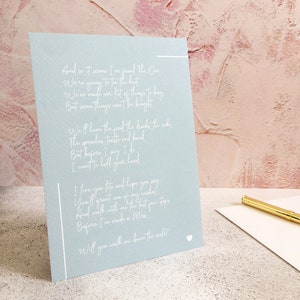 Mi accompagni all'altare? Stampa di poesia, 13x18 cm, Copyright Clare Designs; regalo di nozze per mamma, fratello, papà, nonno e sorella.