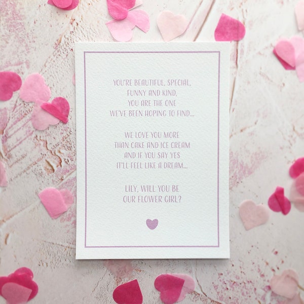 Will you be our Flower Girl? Personalised Proposal Poem: Download & Print