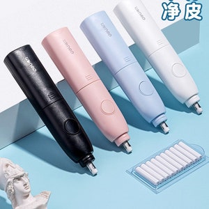 Deli Electric Eraser Kit, automatic Portable eraser for school, arts , operated by 2pcs AAA Battery with 10pcs Eraser refills