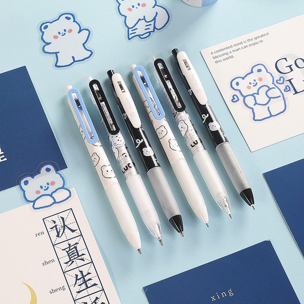 Kawaii cute lucky bear Gel pens ,fine point pen, 0.50mm black gel pen