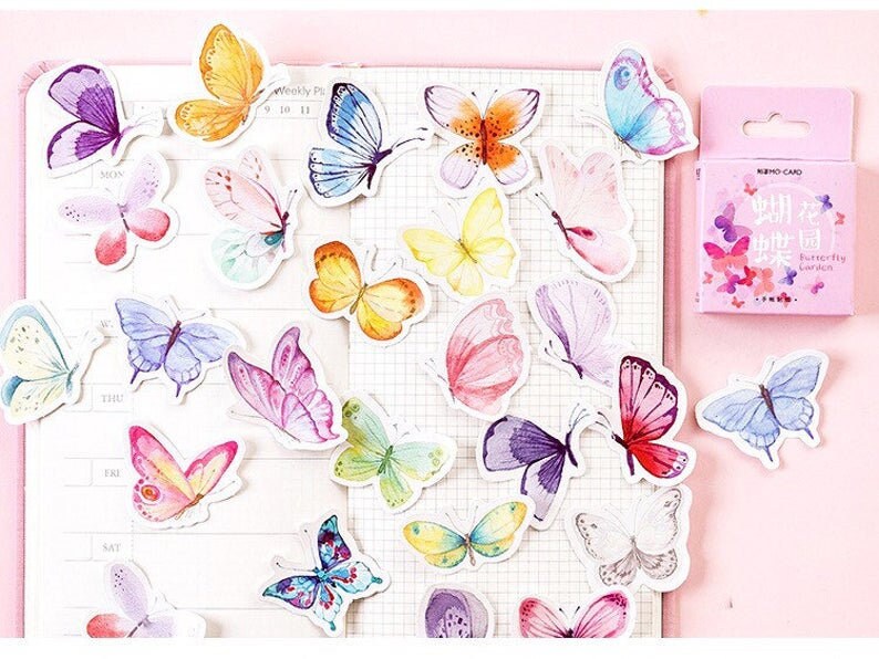 46pcs Butterfly Stickers Pack Journalingplannerbullet Etsy UK
