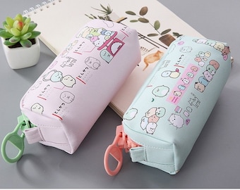 MOZXIRZ 2 Pcs Cute Pencil Case/ Pouch, Pencil Bag/Case Holder Floral Pen  Holder Cosmetic Makeup Bag for Women (2Pcs Soft Flower)