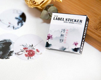 Watercolour stickers, Japanese style stickers for Journaling,Planner, journal,Diary