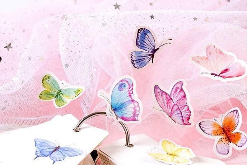 46pcs Butterfly Stickers Pack Journalingplannerbullet Etsy UK