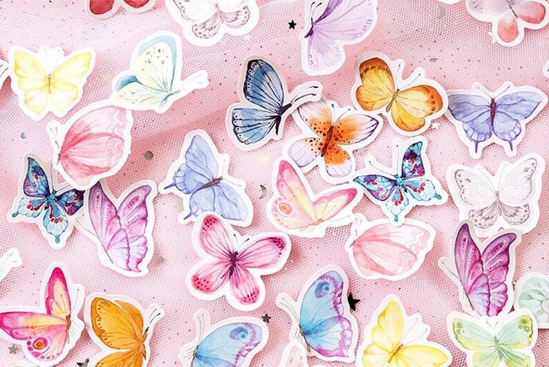 46pcs Butterfly Stickers Pack Journalingplannerbullet Etsy UK