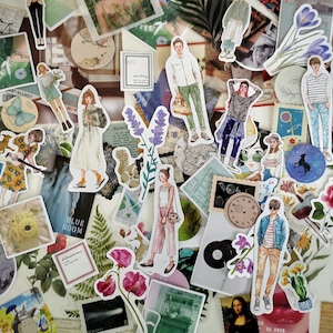 Junk journal mystery sticker grab bag, journaling stickers, scrapbooks stickers