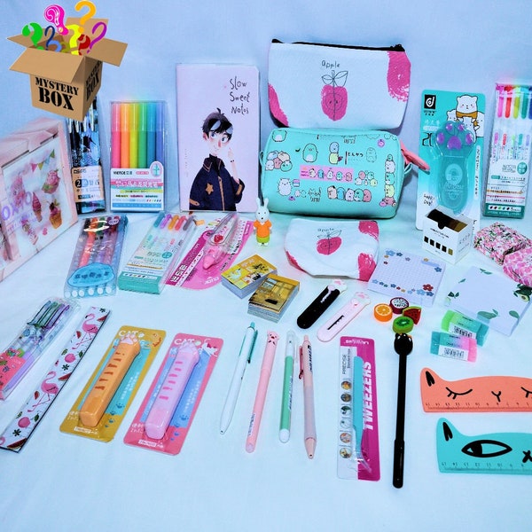 Stationery Mystery Boxes, stationery surprise boxes, stationery gift set, stationery bundle