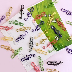 Music clef paper clip, cute paper clip, bookmark paper clip