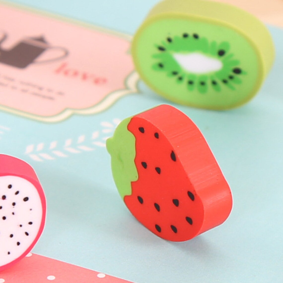Colourful Kawaii Fruit Eraser School Supply Arts Supply Etsy UK