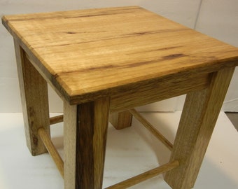 Fußhocker aus afrikanischem Schwarzem Limba von einem behinderten Tierarzt in den USA