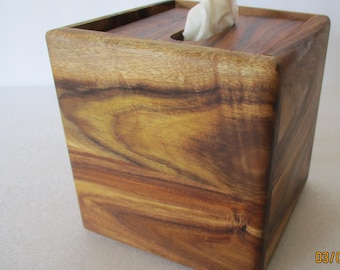 Tissue Box Cover, handmade by disabled US Navy Seabee Vietnam Vet in the USA, Wood
