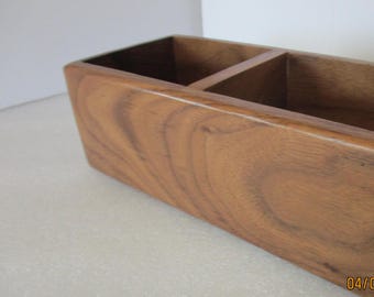 Walnut organizer made in the US by a disabled Navy Seabee Vietnam Veteran