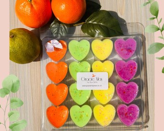 Citrus collection Summer wax melt clamshell - 16 Soy wax hearts 4 fragrances - vegan friendly