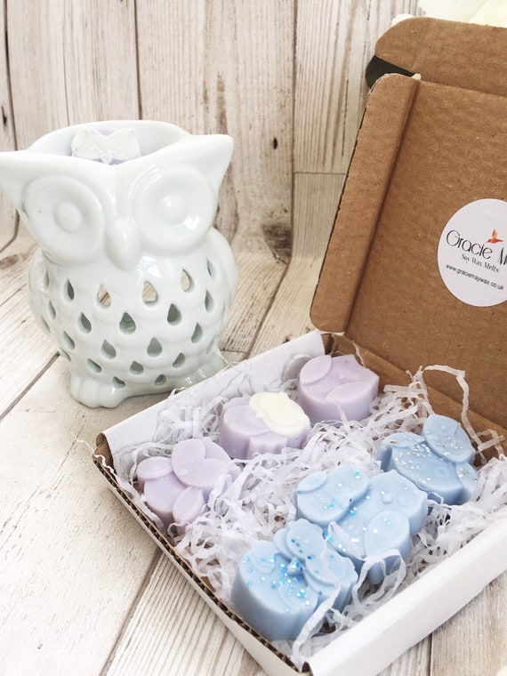Owl Ceramic Wax Melt Burner Starter Pack, Soy Wax Melts