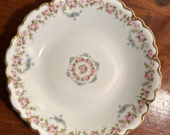 アンティーク ハビランド リモージュ スープボウル 6個セット 7.25インチ 金と緑のビーズ装飾 シュライガー #877A