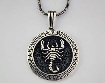 Skorpion Handgefertigte Sterling Silber Männer Charm Halskette, Skorpion Sternzeichen Männer Schmuck, Skorpion Anhänger, Horoskop Halskette, Tier Halskette