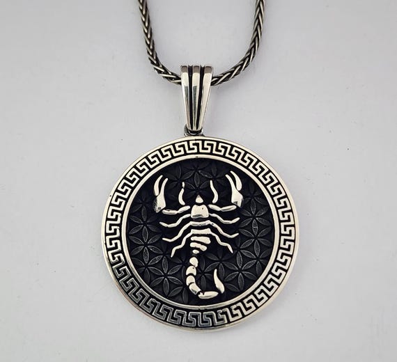 Handmade Sterling Silver Scorpion Necklace: Scorpio Zodiac Charm Jewelry