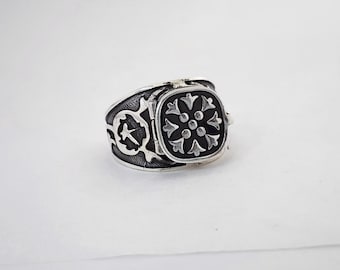 Anillo de plata de ley 925 con caja oculta, joyería única hecha a mano, joyería única hecha a mano con compartimento secreto