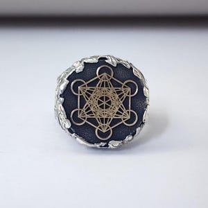 Metatron Cube Ring: Sacred Geometry Amulet, Gift for Math Lovers - Etsy