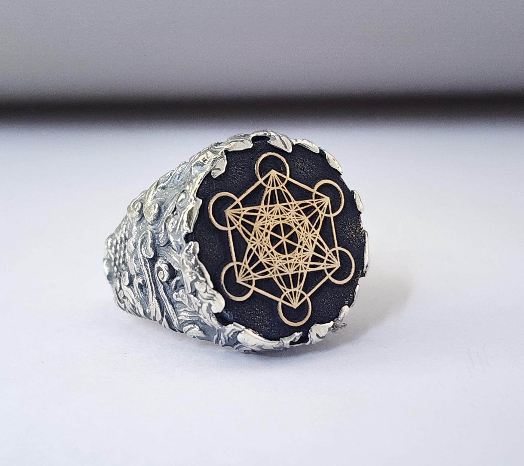 Metatron Cube Ring: Sacred Geometry Amulet, Gift for Math Lovers - Etsy