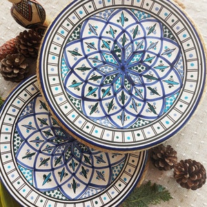 Unique Hand Painted Plates Set Made in Tunisia Set of Four Decorative Plate for Traditional Moroccan Decor Handmade Boho Plate Set image 7