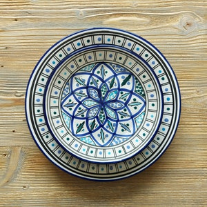 Unique Hand Painted Plates Set Made in Tunisia Set of Four Decorative Plate for Traditional Moroccan Decor Handmade Boho Plate Set image 9