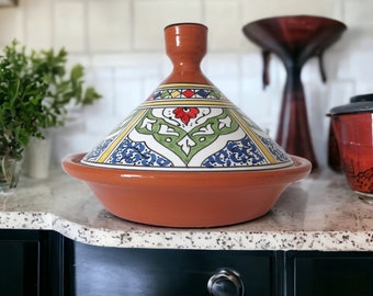 Ceramic cooking Tagine, Lead-Free, handmade baking pot with lid, Moroccan kitchen and dining gift, clay tagine pot for cooking, gift for her