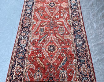 8ft Red Bidjar Runner Rug - Persian style Hand knotted Narrow Short Entryway Runner Rug - Kitchen Runner Rug - Bathroom runner rug 2’10x7’11