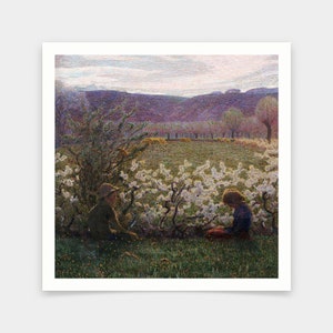 Giuseppe Pellizza da Volpedo,Prato fiorito,art prints,Vintage art,canvas wall art,famous art prints,q2691