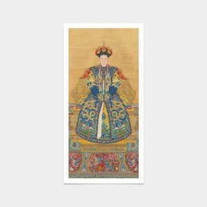Chinesische Kunst,Kaiserin Xiaoshengxian II,Kaiserin Xiaoshengxian II,Kunstdrucke,Vintage Kunst,vertikale schmale Kunstdrucke,V7337