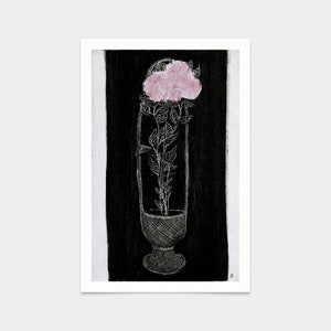 Sanyu, roze chrysanten in een mand, kunst prints, Vintage kunst, canvas kunst aan de muur, beroemde kunst prints, V2864