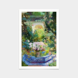 Joaquin Sorolla,Hof der Casa Sorolla,Kunstdrucke,Vintage Kunst,Leinwand Wandkunst,berühmte Kunstdrucke,V2638
