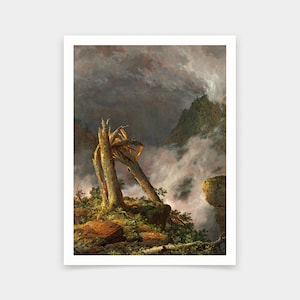 Igreja Frederic Edwin, Tempestade nas Montanhas, 1847, impressões de arte, arte vintage, arte de parede em tela, impressões de arte famosas, V5741
