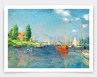 Claude Monet,Rote Boote,Argenteuil,Kunstdrucke,Vintage Kunst,Leinwand Wandkunst,berühmte Kunstdrucke,q878