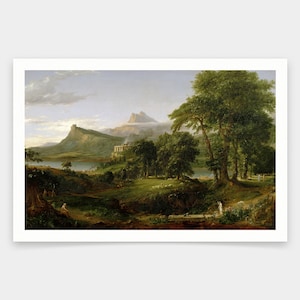 Thomas Cole,The Arcadian or Pastoral State, The Course of Empire,art prints,Vintage art,canvas wall art,famous art prints,V2040