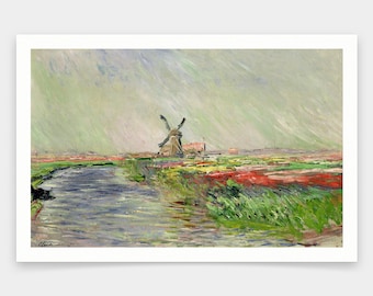 クロード・モネ、オランダのチューリップ畑 1886年、美術館品質の