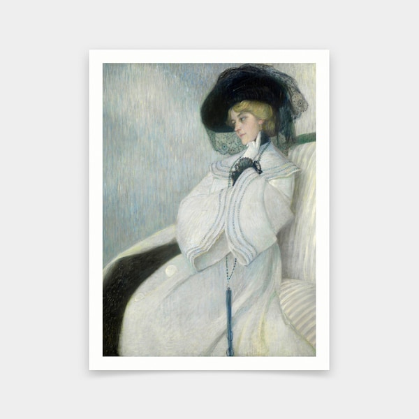 Wilhelm List,Bild In Weiss-schwarz,Girl on chair,art prints,Vintage art,canvas wall art,famous art prints,V6860