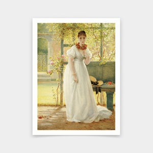 George Dunlop Leslie,Im Wandgarten,1869,Kunstdrucke,Vintage Kunst,Leinwand Wandkunst,berühmte Kunstdrucke,V5784