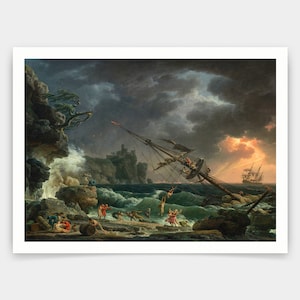 Claude-Joseph Vernet,A Shipwreck in Stormy Seas, 1772,art prints,Vintage art,canvas wall art,famous art prints,V3496