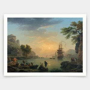 クロード・ジョセフ・ヴェルネ：日没の風景（1773）キャンバス