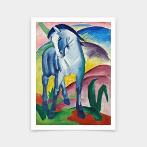 Franz Marc, Blue Horse I, impresiones de arte, arte vintage, arte de pared de lienzo, grabados de arte famosos, 2V197