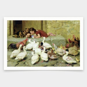 Briton Riviere,The Last Spoonful, 1880,art prints,Vintage art,canvas wall art,famous art prints,V1069