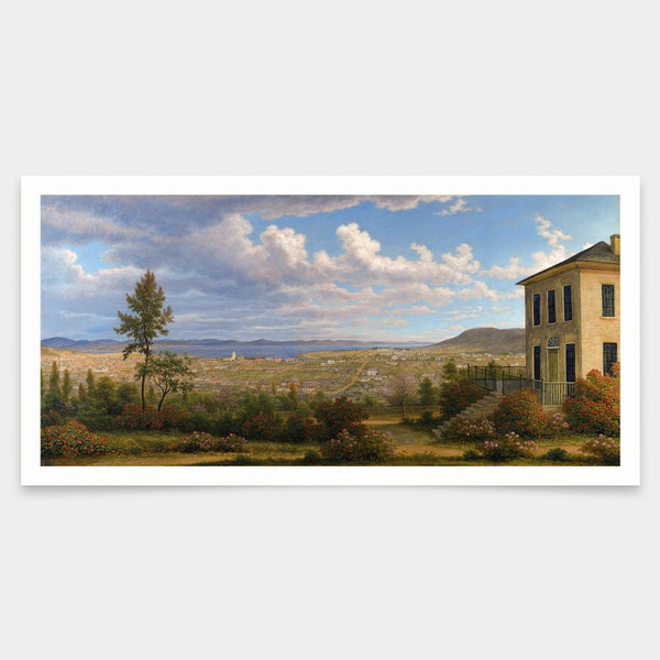 John Glover,Hobart Town, taken from the garden where I lived,art prints,Vintage art,canvas wall art,famous art prints,V7845