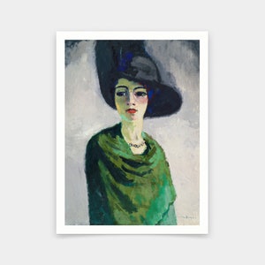 Kees Van Dongen,Woman in a black hat 1908,art prints,Vintage art,canvas wall art,famous art prints,2V248