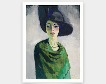 Kees Van Dongen,Woman in a black hat 1908,art prints,Vintage art,canvas wall art,famous art prints,2V248