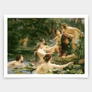 Henrietta Rae,Hylas and the Water Nymphs,art prints,Vintage art,canvas wall art,famous art prints,V4138