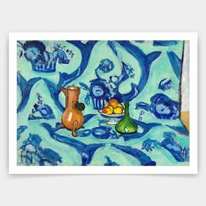 Henri Matisse,Still life with blue tablecloth 1909,art prints,Vintage art,canvas wall art,famous art prints,q1092
